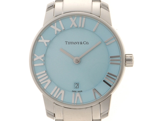 TIFFANY＆CO　ティファニー　37447188　アトラス　２ハンド　ステンレススチール　アイスブルー文字盤　クォーツ　レディース　腕時計（2148103769320）【200】C