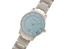 TIFFANY＆CO　ティファニー　37447188　アトラス　２ハンド　ステンレススチール　アイスブルー文字盤　クォーツ　レディース　腕時計（2148103769320）【200】C