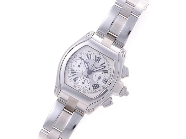 Cartier 　　カルティエ 　　ロードスターＸＬ 　クロノグラフ 　　W62006X6 　　SS 　シルバー　　自動巻き 　メンズ 　シルバー　　【436】　　2148103770319