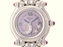 Chopard ショパール 腕時計 2001年正規品 ハッピースポーツ ムーンスターダイヤモンド 27/8250-21 ピンクシェル文字盤 ステンレス クォーツ 【472】SJ