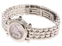 Chopard ショパール 腕時計 2001年正規品 ハッピースポーツ ムーンスターダイヤモンド 27/8250-21 ピンクシェル文字盤 ステンレス クォーツ 【472】SJ