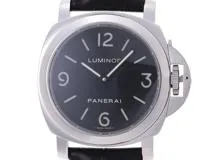 P番　PANERAI　パネライ　時計　ルミノール ベース　PAM00112　ブラック文字盤　SS/クロコダイルレザー　手巻き　メンズ　M