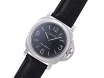 P番　PANERAI　パネライ　時計　ルミノール ベース　PAM00112　ブラック文字盤　SS/クロコダイルレザー　手巻き　メンズ　M