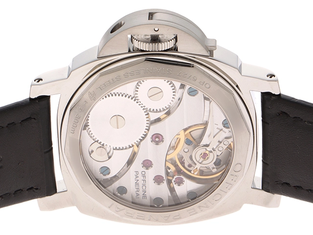 P番 PANERAI パネライ 時計 ルミノール ベース PAM00112 ブラック文字盤 SS/クロコダイルレザー 手巻き メンズ M