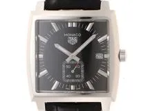 TAG HEUER タグホイヤー　モナコ　ブラック文字盤/レザーベルト　SS/革　WAW131A.FC6177　【471】N　2148103770715