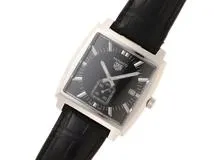 TAG HEUER タグホイヤー　モナコ　ブラック文字盤/レザーベルト　SS/革　WAW131A.FC6177　【471】N　2148103770715