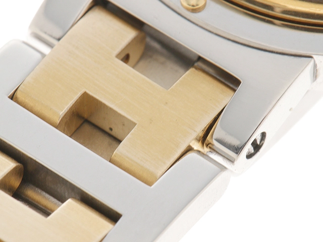 HERMES エルメス クリッパーコンビ CL4.220 ホワイト文字盤 GP/ステンレススチール クオーツ レディース時計 2148103770791【207】