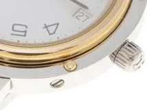 HERMES　エルメス　クリッパーコンビ　CL4.220　ホワイト文字盤　GP/ステンレススチール　クオーツ　レディース時計　2148103770791【207】