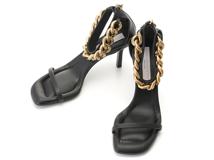 Stella McCartney　ステラマッカートニー　ファラベラサンダル　レディース36　ブラック　フェイクレザー/ゴールド金具　2148103772061　【432】