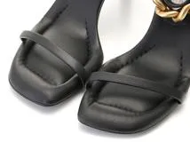 Stella McCartney　ステラマッカートニー　ファラベラサンダル　レディース36　ブラック　フェイクレザー/ゴールド金具　2148103772061　【432】