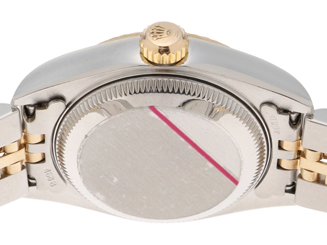 Y番国際保証書有　ROLEX　ロレックス　時計　デイトジャスト　79173　グレーローマン　YG/SS　自動巻き　レディース　M