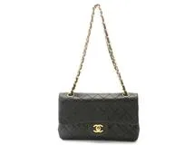 CHANEL　シャネル　マトラッセＷフラップ23　Ｗチェーンショルダー　ブラック／ＧＰ　ラムスキン　A01113【430】2148103773785