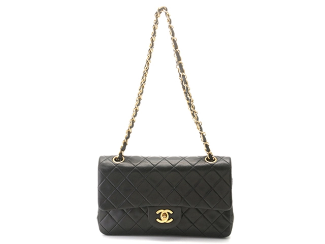 CHANEL　シャネル　マトラッセＷフラップ23　Ｗチェーンショルダー　ブラック／ＧＰ　ラムスキン　A01113【430】2148103773785