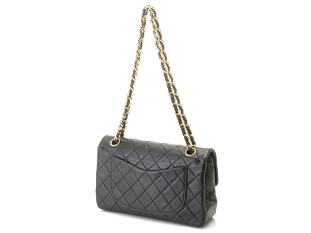CHANEL シャネル マトラッセWフラップ23 Wチェーンショルダー ブラック/GP ラムスキン A01113【430】2148103773785