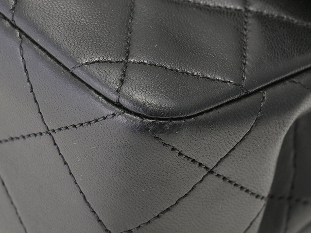 CHANEL シャネル マトラッセWフラップ23 Wチェーンショルダー ブラック/GP ラムスキン A01113【430】2148103773785
