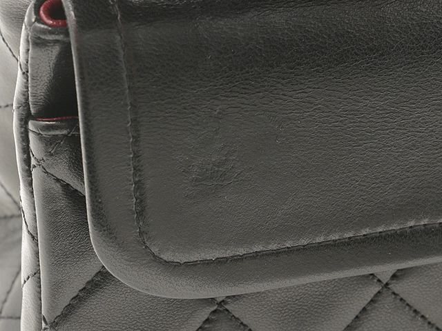 CHANEL シャネル マトラッセWフラップ23 Wチェーンショルダー ブラック/GP ラムスキン A01113【430】2148103773785