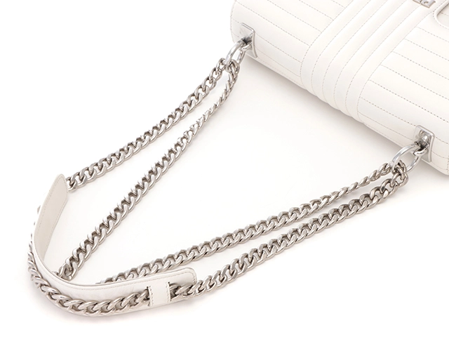 PRADA　プラダ 　バッグ　ダイアグラム チェーンショルダー ホワイト レザー　1BD108　2148103777301【437】