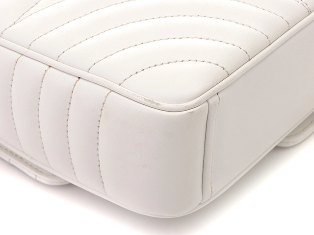 PRADA　プラダ 　バッグ　ダイアグラム チェーンショルダー ホワイト レザー　1BD108　2148103777301【437】