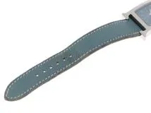HERMES　エルメス　Hウォッチ　HH1.210　ブルー文字盤　ステンレススチール/革　クオーツ　レディース時計【431】2148103777387