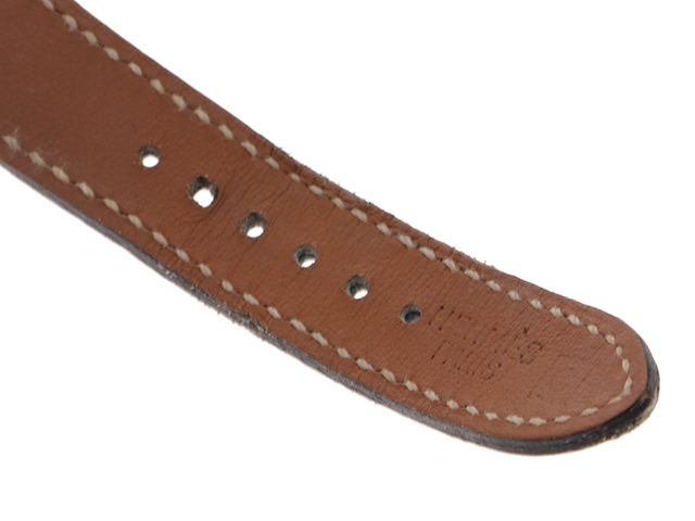 HERMES　エルメス　Hウォッチ　HH1.210　ブルー文字盤　ステンレススチール/革　クオーツ　レディース時計【431】2148103777387