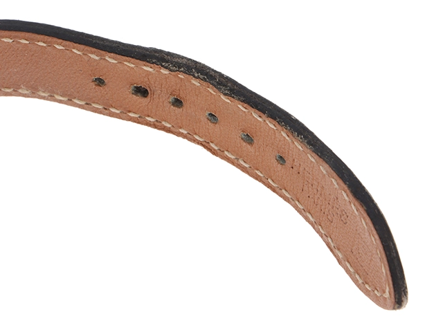 HERMES　エルメス　Hウォッチ　HH1.210　ブルー文字盤　ステンレススチール/革　クオーツ　レディース時計【431】2148103777387