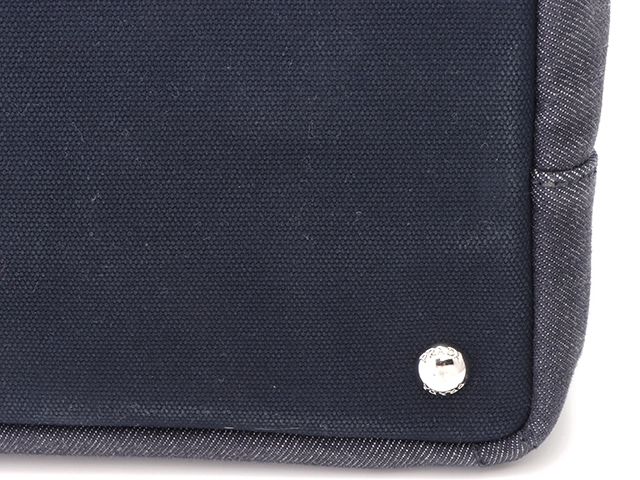 PRADA　プラダ　1BG439　パンチング　カナパ　ミニ　ネイビー/シルバー　デニム【433】2148103778513