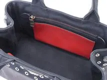 PRADA　プラダ　1BG439　パンチング　カナパ　ミニ　ネイビー/シルバー　デニム【433】2148103778513