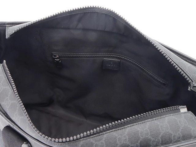 GUCCI　グッチ　GGスプリーム　2Wayトートバッグ　ブラック　PVC/カーフ【433】2148103779183