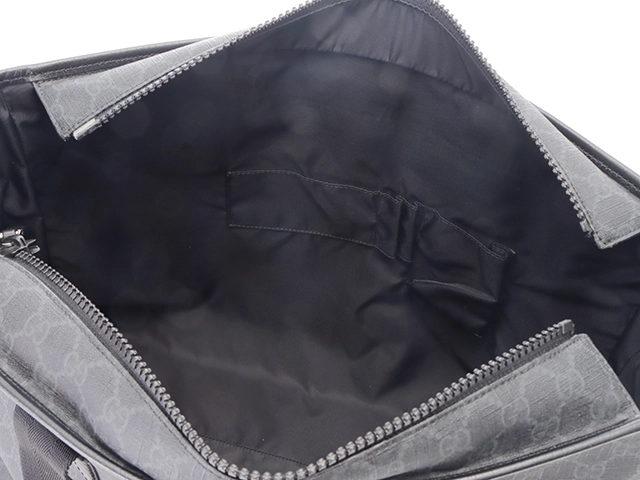 GUCCI　グッチ　GGスプリーム　2Wayトートバッグ　ブラック　PVC/カーフ【433】2148103779183