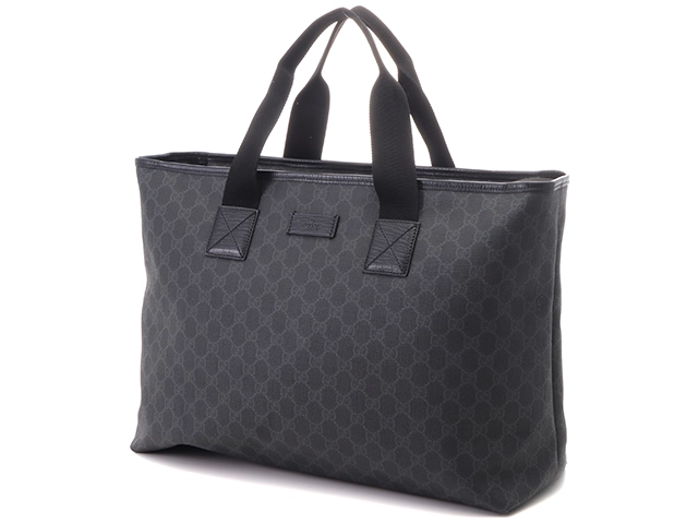 GUCCI　グッチ　GGスプリーム　2Wayトートバッグ　ブラック　PVC/カーフ【433】2148103779183