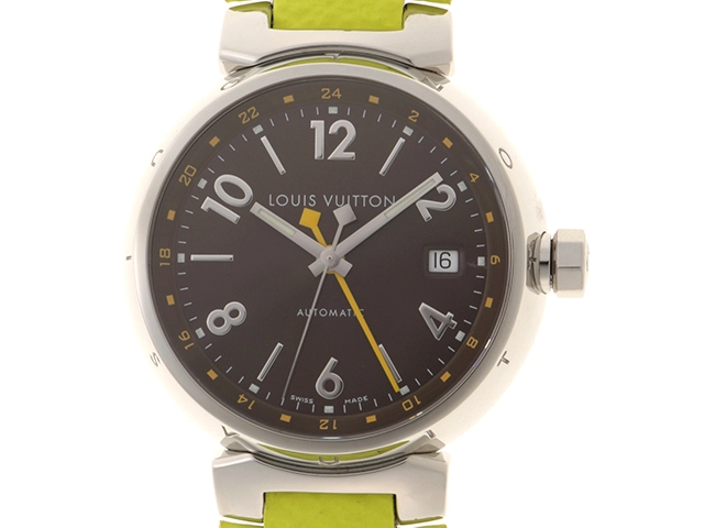 LOUIS VUITTON ルイヴィトン タンブールGMT Q1131 ステンレススチール 