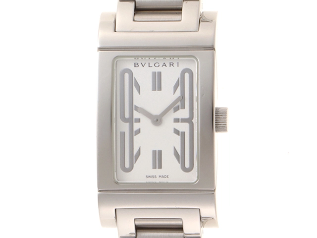 BVLGARI 　ブルガリ　レッタンゴロ　RT39S　ホワイト文字盤　ステンレススチール　クオーツ　レディース時計　2148103782862【207】