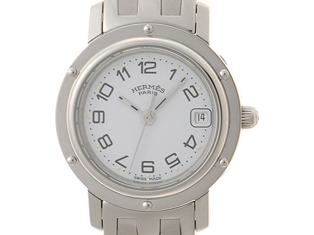 レディース クリッパー腕時計 エルメス CL4.210 白 文字盤　美品 クリッパー（HERMES） エルメス 時計 クリッパー レディース