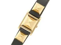 HERMES エルメス メドール ME1.201 GP/革 クオーツ レディース  