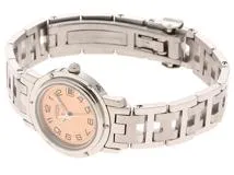 HERMES エルメス クリッパー クォーツ SS ピンク CL4.210 【432