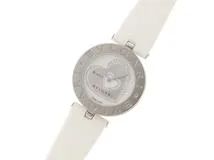 BVLGARI　  ブルガリ　  B-zero1　 ダブルハート/ダイヤモンド　　BZ30S　　ブラック文字盤　　ステンレススチール/レザーベルト      レディース　　【436】　2148103783883