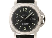H番　PANERAI　パネライ　時計　ルミノール マリーナ 44mm　ブラック文字盤　SS/クロコダイルレザー　自動巻き　メンズ　M