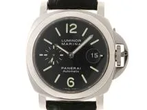H番　PANERAI　パネライ　時計　ルミノール マリーナ 44mm　ブラック文字盤　SS/クロコダイルレザー　自動巻き　メンズ　M