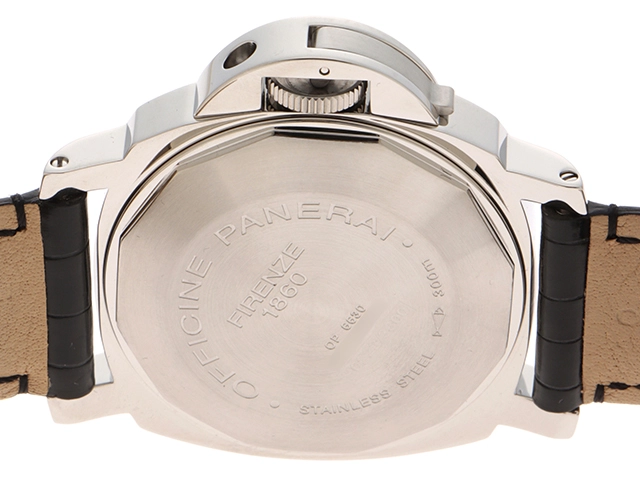 H番 PANERAI パネライ 時計 ルミノール マリーナ 44mm ブラック文字盤 SS/クロコダイルレザー 自動巻き メンズ M