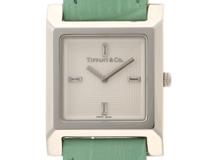 TIFFANY&CO　ティファ二―　時計　1837メイカーズ スクエア　67460375　シルバー文字盤　ステンレススチール/クロコダイルレザー　クォーツ　レディース