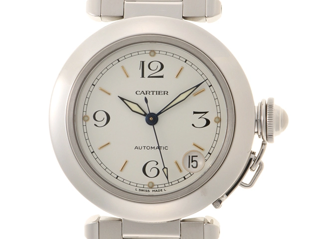 Cartier カルティエ　男女兼用 オートマチック　パシャC W31015M7 初期型 ホワイト文字盤 SS【472】HK