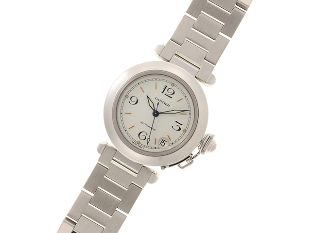 Cartier カルティエ　男女兼用 オートマチック　パシャC W31015M7 初期型 ホワイト文字盤 SS【472】HK