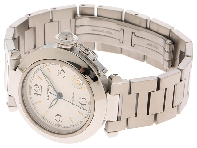 Cartier カルティエ　男女兼用 オートマチック　パシャC W31015M7 初期型 ホワイト文字盤 SS【472】HK