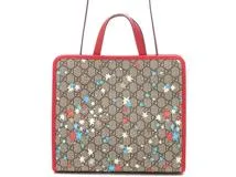 GUCCI　グッチ　チルドレンズ　スター／GGスプリーム　２WAYバッグ　ベージュ　【471】　Y
