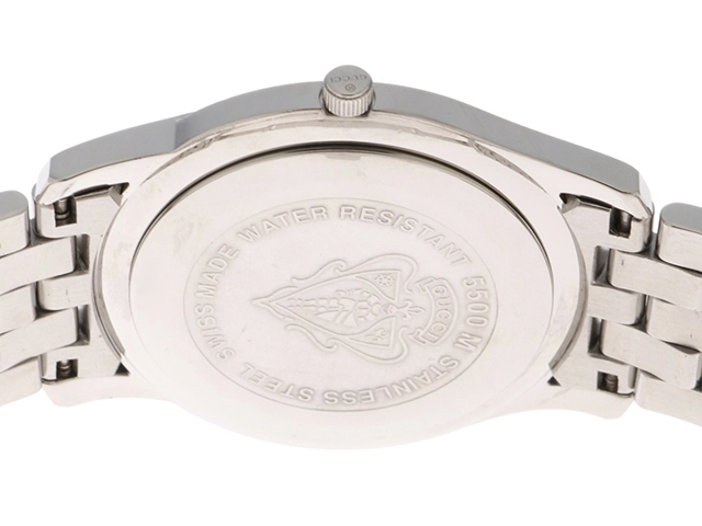 GUCCI グッチ Gクラス 5500M SS ステンレススチール ブラック文字盤 11Pダイヤ クォーツ 【460】2148103786068