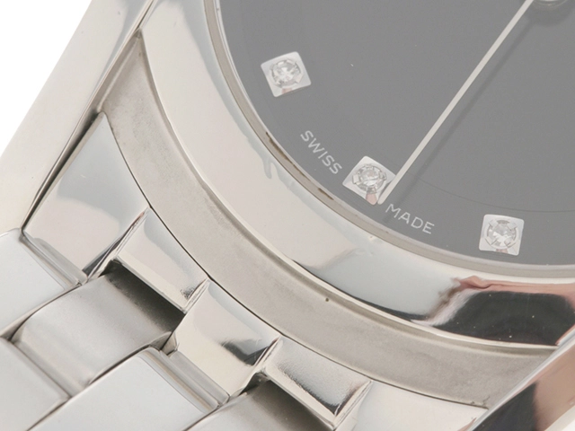 GUCCI グッチ Gクラス 5500M SS ステンレススチール ブラック文字盤 11Pダイヤ クォーツ 【460】2148103786068