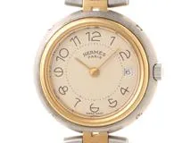 HERMES　エルメス　プロフィール　アイボリー文字盤　ステンレススチール/GP　クオーツ　レディース時計　2148103786167【207】