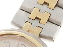 HERMES　エルメス　プロフィール　アイボリー文字盤　ステンレススチール/GP　クオーツ　レディース時計　2148103786167【207】