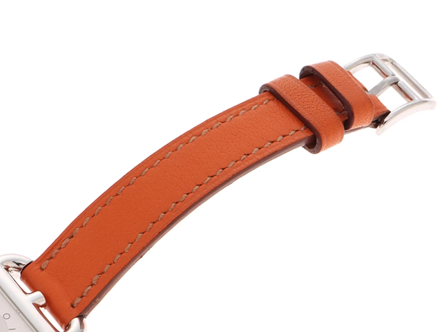 HERMES エルメス 時計 ケープコッド ドゥゾーン Wトゥール CC3.210 シルバー文字盤 SS/カーフレザー クォーツ レディース M