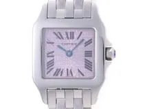 Cartier カルティエ　レディース クオーツ　サントスドゥモワゼルSM 2008年クリスマス2000本限定 W2510002 パープル文字盤 SS【472】HK
